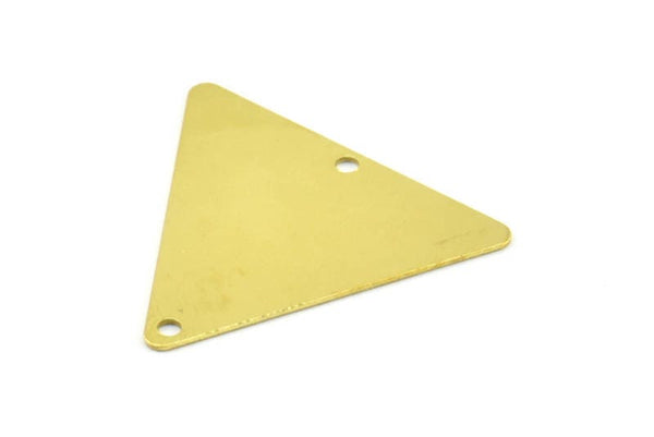 22mm Triangle Charm, 100 Raw Brass Triangle Charms with 2 Holes (22x25x0.40mm) Brs 3028-2 A0085