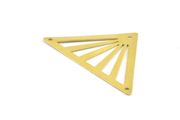 Brass Triangle Pendant, 10 Raw Brass Triangle Pendant With 3 Holes (45x35x35mm) A0011