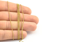 Faceted Ball Chain, 5 Meters - 16.5 Feet Raw Brass Faceted Ball Chain (1.2mm) Z020