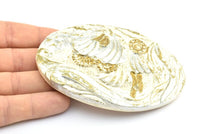Vintage White Belt, 1 Vintage White Handcraft Belt Buckle (103x69mm) - Made In Germany BS 1244