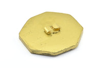 Vintage Gold Belt, 1 Vintage Gold Octagonal Handcraft Belt Buckle (80x82mm) - Made In Germany  BS 1305