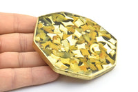 Vintage Gold Belt, 1 Vintage Gold Octagonal Handcraft Belt Buckle (80x82mm) - Made In Germany  BS 1305