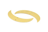 Moon Crescent Charm, 4 Raw Brass Moons with 2 Holes (57x12x0.80mm) BS 1996