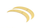 Moon Crescent Charm, 4 Raw Brass Moons with 2 Holes (57x9x0.80mm) BS 1998