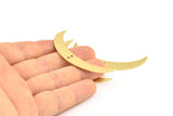 Moon Crescent Charm, 4 Raw Brass Moons with 2 Holes (57x9x0.80mm) BS 1998