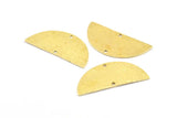 Hammered Half Moon, 4 Hammered Raw Brass Semi Circle Blanks with 2 Holes (33.5x15.5x0.8mm) BS 2004