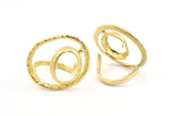 Adjustable Ring Settings, 2 Raw Brass Adjustable Rings Settings With 1 Pad BS 2003