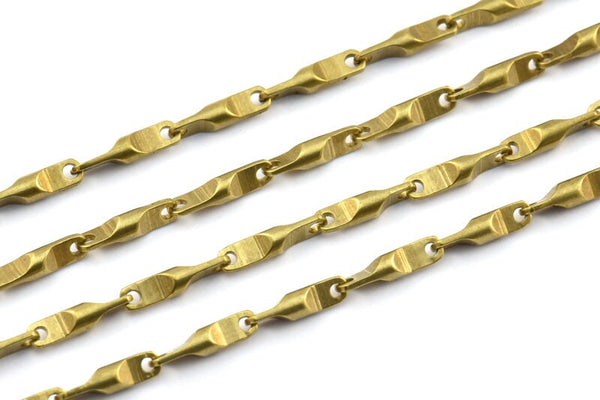 2 M Raw Brass Bar Chain (12x3mm) Bs 1063