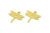 Brass Dragonfly Charm, 25 Raw Brass Dragonfly Charms, Findings (15mm) Brs 1997 A0502
