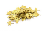 Brass Dragonfly Charm, 25 Raw Brass Dragonfly Charms, Findings (15mm) Brs 1997 A0502