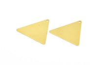Raw Brass Triangle, 50 Raw Brass Triangle Charms with 1 Hole (22x25mm) A0082