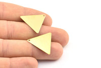 Raw Brass Triangle, 50 Raw Brass Triangle Charms with 1 Hole (22x25mm) A0082