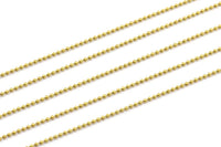Tiny Ball Chain, 5 M. - (1.2mm) Raw Brass Ball Chain  ( Z018 )