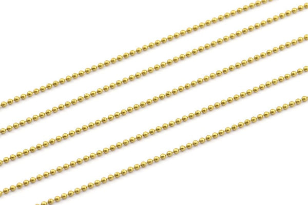 Tiny Ball Chain, 5 M. - (1.2mm) Raw Brass Ball Chain  ( Z018 )