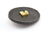 Vintage Black Belt, 1 Vintage Black Handcraft Belt Buckle (82x70mm) - Made In Germany  YS60