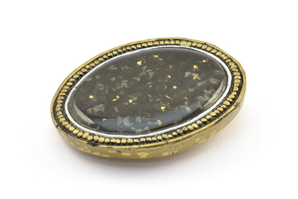 Vintage Black Belt, 1 Vintage Black Handcraft Belt Buckle (82x67mm) - Made In Germany  BS 1305