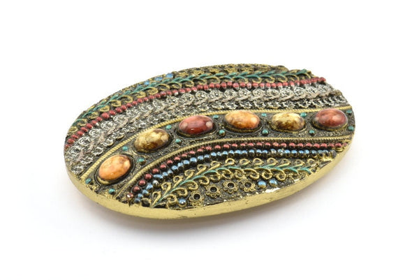Vintage Belt Buckle, 1 Vintage Handcraft Belt Buckle (99x69mm) - Made In Germany BS 1319