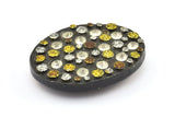 1 Vintage Handcraft Belt Buckle With Stone (66x50mm) - Made in Germany BS 1244