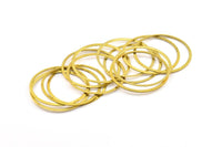 Brass Connector Rings, 50 Raw Brass Connector Rings (34mm) Brs 453 A0191