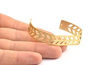 Brass Chevron Cuff - 1 Raw Brass Chevron Bracelet Blank Bangle With 2 Holes (12x145x0.8mm) T105-0