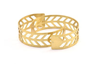 Brass Chevron Cuff - 1 Raw Brass Chevron Cuff Bracelet Blank Bangle With 2 Holes (20x145x0.80mm) T102-0