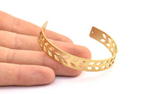 Brass Chevron Cuff - 1 Raw Brass Chevron Cuff Bracelet Blank Bangle With 2 Holes (10x145x0.80mm) T100-0