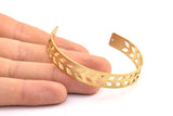 Brass Chevron Cuff - 1 Raw Brass Chevron Cuff Bracelet Blank Bangle With 2 Holes (10x145x0.80mm) T100-0