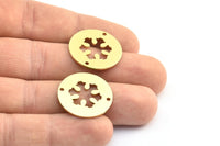Pirinç Kar Tanesi Bağlantı Parçası, 2 Delikli 10 Ham Pirinç Kar Tanesi Bağlantı Parçası, Bağlantı Parçaları, Takılar (23x0,9 mm) K632