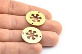 Pirinç Kar Tanesi Bağlantı Parçası, 2 Delikli 10 Ham Pirinç Kar Tanesi Bağlantı Parçası, Bağlantı Parçaları, Takılar (23x0,9 mm) K632