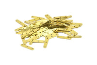 Brass Geometric Connector, 50 Raw Brass Rectangle Connectors with 3 Holes, Findings, Charms (18x4mm) Brs 344 A0310