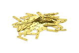 Brass Geometric Connector, 50 Raw Brass Rectangle Connectors with 3 Holes, Findings, Charms (18x4mm) Brs 344 A0310