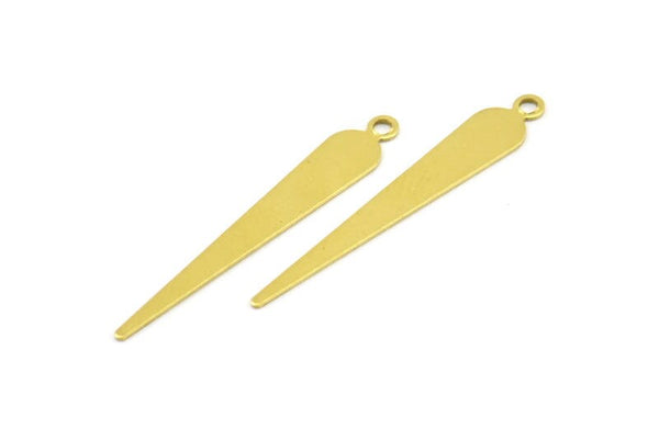 Brass Flat Spike Charm, 50 Raw Brass Flat Spike Charms (32x5mm) Brs 286-d A0269