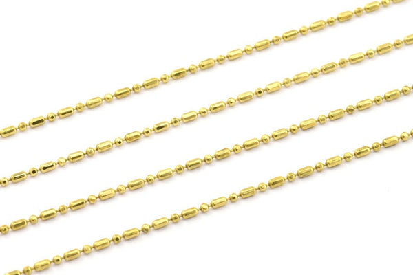Stick Ball Chain, 10 M (1.2mm) Sticks Raw Brass Ball Chain - W65 Z100