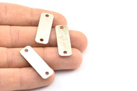 Silver Rectangle Connector, 35 Nickel Free Silver Brass Rectangle Stamping Blank Geometric Findings With 2 Holes (30x10mm) A0343 D0354