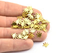Brass Hello Charm, 50 Raw Brass Hand Charms (9mm) Brs 700 A0200