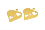 Brass Heart Blank, 6 Raw Brass Heart Stamping Blank (35x30x0.80mm) D0189--Y349 Y093