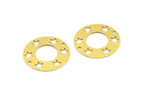 Brass Star Connector, 50 Raw Brass Star Pentagram Connectors With 2 Holes (20mm) A0195