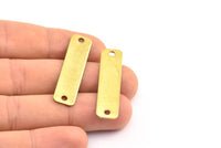 Brass Rectangle Bar, 100 Raw Brass Rectangle Stamping Blanks, Geometric Findings With 2 Holes (40x10mm) Brs 715-2 A0341
