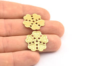Brass Flower Charm, 48 Raw Brass Flower Charms, Pendants (21mm) Brs 555 A0277