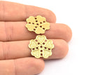 Brass Flower Charm, 48 Raw Brass Flower Charms, Pendants (21mm) Brs 555 A0277