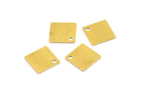 Tiny Square Charm, 250 Raw Brass Square Charms (9mm) Brs157 A0206