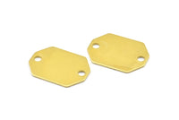 Octagon Brass Stamping, 8 Raw Brass Octagon Connectors, Stamping Blanks (26x18.5x0.80mm) D0332--Y018