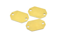 Octagon Brass Stamping, 8 Raw Brass Octagon Connectors, Stamping Blanks (26x18.5x0.80mm) D0332--Y018