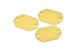 Octagon Brass Stamping, 8 Raw Brass Octagon Connectors, Stamping Blanks (26x18.5x0.80mm) D0332--Y018