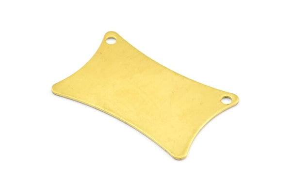 Brass Pillow Blank, 6 Raw Brass Flat Pillow Stamping Blank With 2 Holes (33x20x0.80mm) D0058--c079