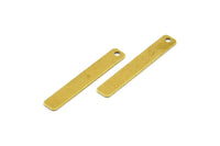 Rectangle Brass Bar, 100 Raw Brass Rectangle Charms With 1 Hole (4x25mm) Brs 652-1 A0225