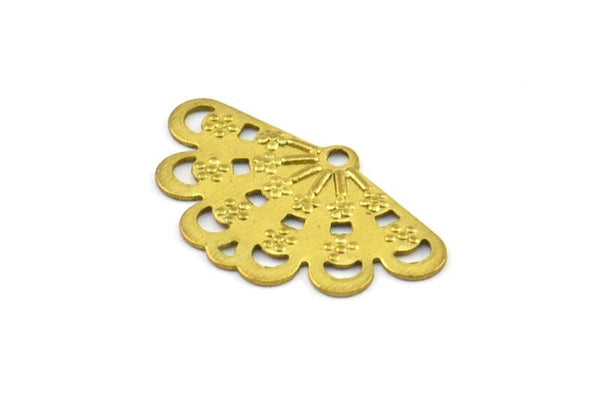 Brass Earring Finding, 20 Raw Brass Charms, Pendant, Findings (22mm) Brs 464 A0204