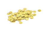Brass Round Connector, 50 Raw Brass Round With 2 Holes Connectors, Charms, Findings (9mm) Brs 86 A0449