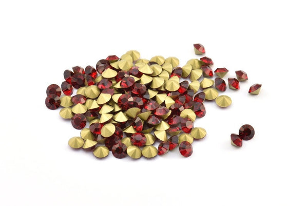 Siam Swarovski Elmas, 5.1 mm Ped SS24 Y159 İçin 12 Siam Swarovski Elmas