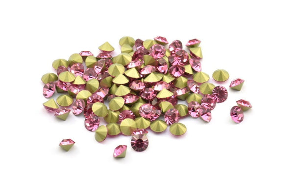 Gül Swarovski Elmas, 5,3 mm Ped İçin 12 Gül Swarovski Elmas SS24